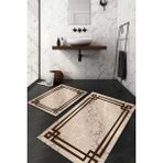 Napoli Home Dijital Baskılı Kaymaz Taban Yıkanabilir 2'li Klozet Takımı Banyo Paspası NDKZ-HT-1093 - Kahverengi - 2’li