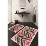 Napoli Home Dijital Baskılı Kaymaz Taban Yıkanabilir 2'li Klozet Takımı Banyo Paspası NDKZ-HT-114 - Pembe - 2’li