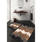 Napoli Home Dijital Baskılı Kaymaz Taban Yıkanabilir 2'li Klozet Takımı Banyo Paspası NDKZ-HT-1238 - Kahverengi - 2’li