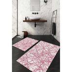 Napoli Home Dijital Baskılı Kaymaz Taban Yıkanabilir 2'li Klozet Takımı Banyo Paspası NDKZ-HT-1330 - Pembe - 2’li