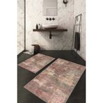 Napoli Home Dijital Baskılı Kaymaz Taban Yıkanabilir 2'li Klozet Takımı Banyo Paspası NDKZ-HT-134 - Pembe - 2’li