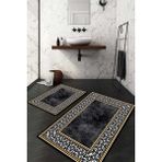 Napoli Home Dijital Baskılı Kaymaz Taban Yıkanabilir 2'li Klozet Takımı Banyo Paspası NDKZ-HT-1481 - Siyah - 2’li