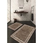 Napoli Home Dijital Baskılı Kaymaz Taban Yıkanabilir 2'li Klozet Takımı Banyo Paspası NDKZ-HT-239 - Kahverengi - 2’li