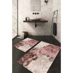 Napoli Home Dijital Baskılı Kaymaz Taban Yıkanabilir 2'li Klozet Takımı Banyo Paspası NDKZ-HT-325 - Pembe - 2’li