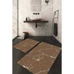 Napoli Home Dijital Baskılı Kaymaz Taban Yıkanabilir 2'li Klozet Takımı Banyo Paspası NDKZ-HT-419 - Kahverengi - 2’li