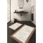 Napoli Home Dijital Baskılı Kaymaz Taban Yıkanabilir 2'li Klozet Takımı Banyo Paspası NDKZ-HT-510 - Kahverengi - 2’li