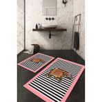 Napoli Home Dijital Baskılı Kaymaz Taban Yıkanabilir 2'li Klozet Takımı Banyo Paspası NDKZ-HT-607 - Pembe