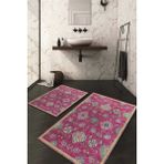 Napoli Home Dijital Baskılı Kaymaz Taban Yıkanabilir 2'li Klozet Takımı Banyo Paspası NDKZ-HT-750 - Pembe - 2’li