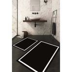 Napoli Home Dijital Baskılı Kaymaz Taban Yıkanabilir 2'li Klozet Takımı Banyo Paspası NDKZ-HT-831 - Siyah