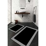 Napoli Home Dijital Baskılı Kaymaz Taban Yıkanabilir 2'li Klozet Takımı Banyo Paspası NDKZ-HT-840 - Siyah - 2’li