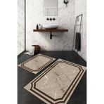 Napoli Home Dijital Baskılı Kaymaz Taban Yıkanabilir 2'li Klozet Takımı Banyo Paspası NDKZ-HT-862 - Kahverengi - 2’li