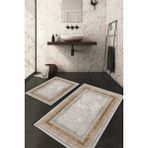 Napoli Home Dijital Baskılı Kaymaz Taban Yıkanabilir 2'li Klozet Takımı Banyo Paspası NDKZ-HY-1406 - Kahverengi
