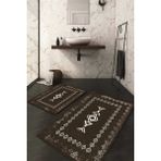 Napoli Home Dijital Baskılı Kaymaz Taban Yıkanabilir 2'li Klozet Takımı Banyo Paspası NDKZ-SD-1046 - Kahverengi - 2’li