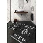 Napoli Home Dijital Baskılı Kaymaz Taban Yıkanabilir 2'li Klozet Takımı Banyo Paspası NDKZ-SD-1060 - Siyah - 2’li