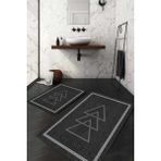 Napoli Home Dijital Baskılı Kaymaz Taban Yıkanabilir 2'li Klozet Takımı Banyo Paspası NDKZ-SD-1064 - Siyah - 2’li
