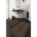 Napoli Home Dijital Baskılı Kaymaz Taban Yıkanabilir 2'li Klozet Takımı Banyo Paspası NDKZ-SD-1066 - Kahverengi - 2’li
