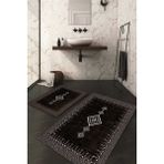 Napoli Home Dijital Baskılı Kaymaz Taban Yıkanabilir 2'li Klozet Takımı Banyo Paspası NDKZ-SD-1108 - Siyah