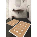 Napoli Home Dijital Baskılı Kaymaz Taban Yıkanabilir 2'li Klozet Takımı Banyo Paspası NDKZ-SD-335 - Kahverengi