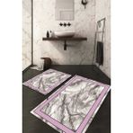 Napoli Home Dijital Baskılı Kaymaz Taban Yıkanabilir 2'li Klozet Takımı Banyo Paspası NDKZ-SD-426 - Pembe - 2’li