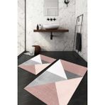 Napoli Home Dijital Baskılı Kaymaz Taban Yıkanabilir 2'li Klozet Takımı Banyo Paspası NDKZ-SD-554 - Pembe - 2’li