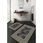 Napoli Home Dijital Baskılı Kaymaz Taban Yıkanabilir 2'li Klozet Takımı Banyo Paspası NDKZ-SD-759 - Siyah - 2’li