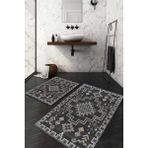 Napoli Home Dijital Baskılı Kaymaz Taban Yıkanabilir 2'li Klozet Takımı Banyo Paspası NDKZ-SD-806 - Siyah