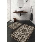 Napoli Home Dijital Baskılı Kaymaz Taban Yıkanabilir 2'li Klozet Takımı Banyo Paspası NDKZ-SD-808 - Kahverengi - 2’li