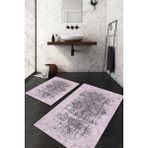 Napoli Home Dijital Baskılı Kaymaz Taban Yıkanabilir 2'li Klozet Takımı Banyo Paspası NDKZ-SD-826 - Pembe