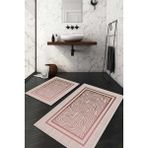 Napoli Home Dijital Baskılı Kaymaz Taban Yıkanabilir 2'li Klozet Takımı Banyo Paspası NDKZ-SD-835 - Pembe - 2’li
