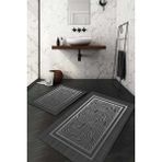 Napoli Home Dijital Baskılı Kaymaz Taban Yıkanabilir 2'li Klozet Takımı Banyo Paspası NDKZ-SD-838 - Siyah - 2’li