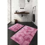 Napoli Home Dijital Baskılı Kaymaz Taban Yıkanabilir 2'li Klozet Takımı Banyo Paspası NDKZ-SD-846 - Pembe - 2’li