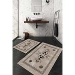 Napoli Home Dijital Baskılı Kaymaz Taban Yıkanabilir 2'li Klozet Takımı Banyo Paspası NDKZ-SD-858 - Kahverengi - 2’li