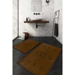 Napoli Home Dijital Baskılı Kaymaz Taban Yıkanabilir 2'li Klozet Takımı Banyo Paspası NDKZ-SD-960 - Kahverengi - 2’li