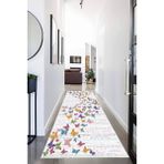 Napoli Home Dijital Baskılı Kaymaz Taban Yıkanabilir Kelebek Desenli Koridor Halısı Yolluk NHU-HS-184 - 60 x 100 cm - Renkli