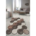 Napoli Home Dijital Baskılı Kaymaz Taban Yıkanabilir Lazer Kesim Salon Halısı Yolluk NLZR-HT-1222 - 40 x 60 cm - Kahverengi
