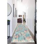 Napoli Home Dijital Baskılı Kaymaz Taban Yıkanabilir Modern Desenli Koridor Halısı Yolluk NHU-HT-110 - 100 x 200 cm - Mavi