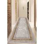 Napoli Home Dijital Baskılı Kaymaz Taban Yıkanabilir Modern Yolluk ve Koridor Halısı NDU-HY-1406 - 60 x 200 cm - Kahverengi