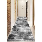 Napoli Home Dijital Baskılı Kaymaz Taban Yıkanabilir Modern Yolluk ve Koridor Halısı NDU-HY-969 - 60 x 100 cm - Gri