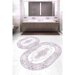 Napoli Home Dijital Baskılı Kaymaz Taban Yıkanabilir Oval 2'li Klozet Takımı Banyo Paspası NOKZ-HK-156 - Pembe