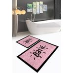 Napoli Home Dijital Baskılı Kaymaz Yıkanabilir Bath Ikili Banyo Takımı Klozet Takımı, N-Klozet-10-Pembe, - Renkli - Paspas