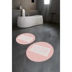 Napoli Home Dijital Baskılı Kaymaz Yıkanabilir Bath Yuvarlak Ikili Banyo Takımı, N-Y-Klozet-07-Pembe, - Renkli - Paspas