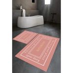 Napoli Home Dijital Baskılı Kaymaz Yıkanabilir Bathroom Ikili Banyo Takımı Klozet Takımı, N-Klozet-05-Pembe, - Renkli - Paspas