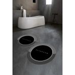 Napoli Home Dijital Baskılı Kaymaz Yıkanabilir Bathroom Yuvarlak Ikili Banyo Takımı, N-Y-Klozet-01-Siyah, - Renkli - Paspas