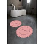 Napoli Home Dijital Baskılı Kaymaz Yıkanabilir Bathroom Yuvarlak Ikili Banyo Takımı, N-Y-Klozet-04-Pembe, - Renkli - Paspas