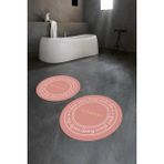 Napoli Home Dijital Baskılı Kaymaz Yıkanabilir Bathroom Yuvarlak Ikili Banyo Takımı, N-Y-Klozet-05-Pembe, - Renkli - Paspas