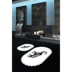 Napoli Home Dijital Baskılı Kaymaz Yıkanabilir Fil Desen Oval Banyo Takımı Klozet Takımı, N-O-Klozet-32-Beyaz, - Renkli - Paspas