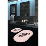 Napoli Home Dijital Baskılı Kaymaz Yıkanabilir Fil Desen Oval Banyo Takımı Klozet Takımı, N-O-Klozet-32-Pembe, - Renkli - Paspas