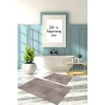 Napoli Home Dijital Baskılı Yıkanabilir Kaymaz Kilim Görünümlü Banyo Paspası Klozet Takımı, Klozet-88-Vizon,