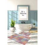 Napoli Home Dijital Baskılı Yıkanabilir Kaymaz Taban Kilim Görünümlü Banyo Paspası Klozet Takımı