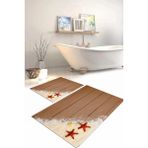 Napoli Home Dijital Baskılı Yıkanabilir Modern Deniz Yıldızı Banyo Paspası Klozet Takımı, Klozet-72-Kahve, - Kahverengi